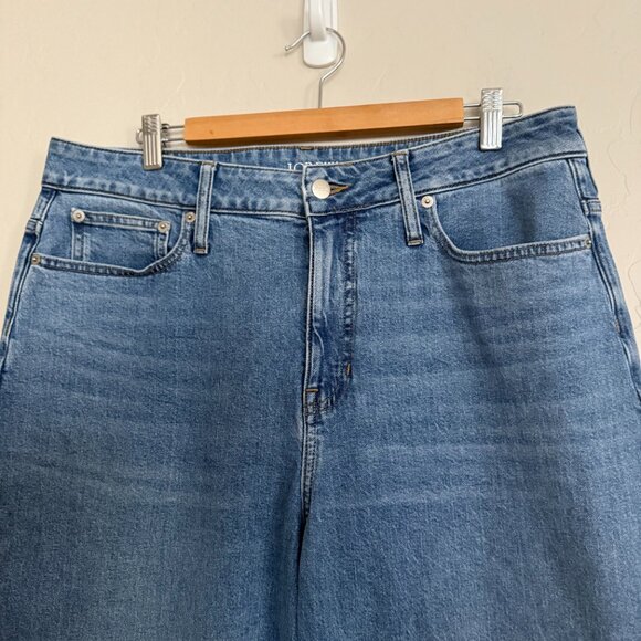 J Crew '96 Curvy Wide Leg Denim Trouser Jeans Medium Wash Women's Size 32 / 14 - Picture 5 of 7